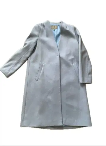 새상품급 노카라 롱 코트 스카이블루 라이트 블루