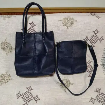 네이비 토트백과 숄더백 세트