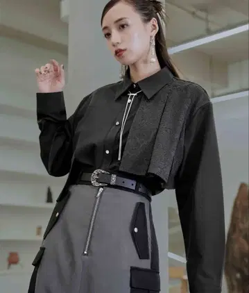 [ 택 포함 새상품 ] 아지메 플리츠 이소자이 셔츠 ( HARE )