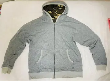 [구제 의류] 그레이 후드 부착 후드티 (리버서블 타입)