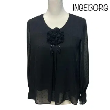 INGEBORG 잉게보그 긴팔 블라우스 시어 블랙 검정 9호 M