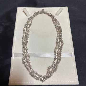 담수 진주 3연 목걸이