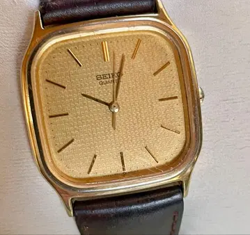 SEIKO 쿼츠 손목시계 골드 스퀘어 빈티지