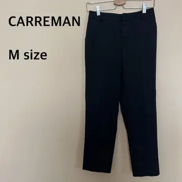 [ CARREMAN ] 슬랙스 팬츠/롱 팬츠/여성용/블랙/블랙