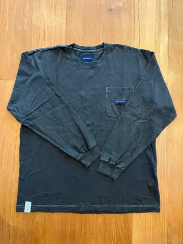 DESCENDANT 다크 그레이 긴팔 티셔츠 사이즈 2 빈티지 가공