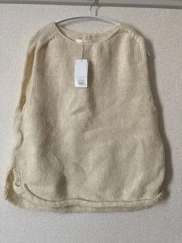 카구레 니트 베스트 아이보리