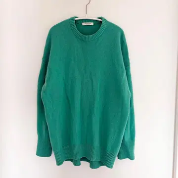 MACPHEE 맥피 라무 캐시미어 하이 게이지 크루넥 풀오버 M 그린