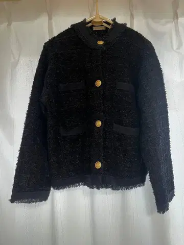 BEAMS HEART 블랙 노카라 자켓