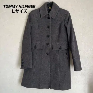 TOMMY HILFIGER 울 피코트 L 그레이 [클리닝 완료]