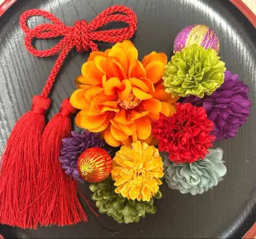 다이쇼 로망 성인식 일본 의류 후리소데 시치고산 머리 장식