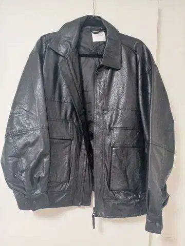 프릭스스토어 인조 가죽 집업 블루종