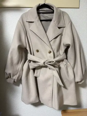 허리 리본 코트