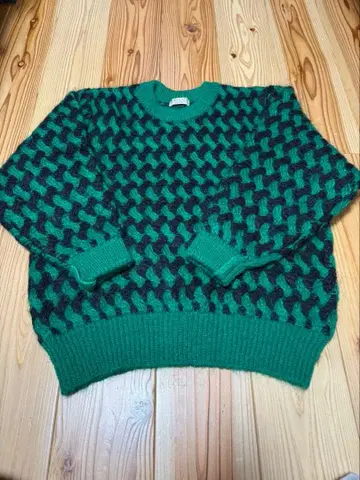 90s 아크릴 스웨터 y2k 입체 뜨개질 무늬