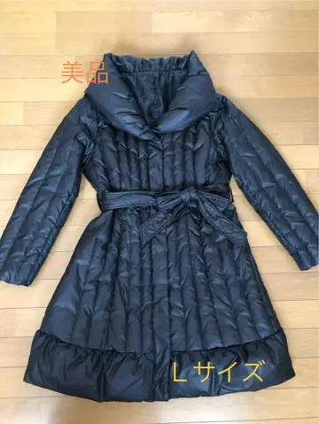 L 사이즈 블랙 퀼팅 다운 코트