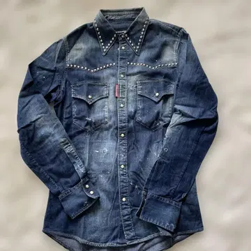 DSQUARED2 스터드 데님 셔츠 46