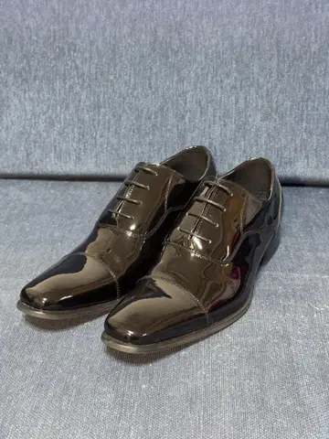 [ 거의 새상품 ] 남성용 천연 가죽 에나멜 신발 블랙 26.5cm