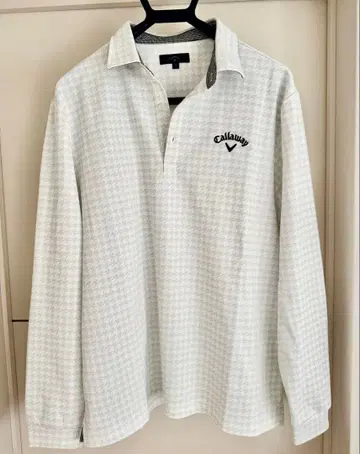 2025 모델 Callaway 체크 무늬 긴팔 피케 셔츠 LL