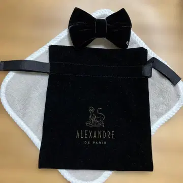 ALEXANDRINE PARIS 블랙 벨로아 머리핀 보관 주머니 포함