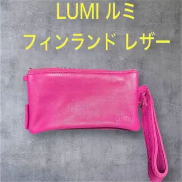 루미 LUMI 핀란드 가죽 백 파우치 가죽 지갑 핑크 마젠타