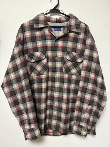 40~50s Pendleton 좋은 배색 보드 셔츠 버진 울 100%