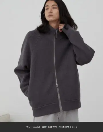 WYM HEAVY WEIGHT DRIVERS KNIT M 사이즈 그레이