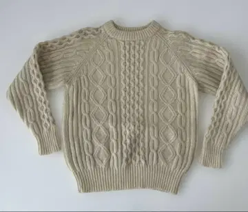 아란 편직 피셔맨 스웨터 M