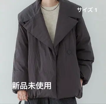 crewre 크루레 더블 브레스트 다운 자켓 차콜 그레이