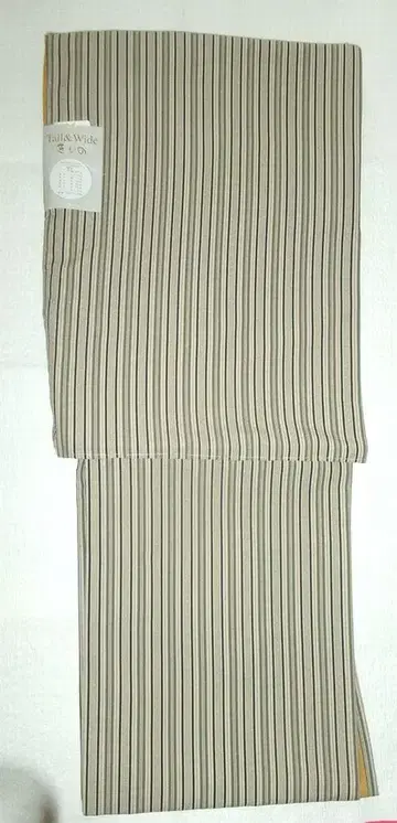 이중 워셔블 기모노 TL 사이즈 옅은 베이지 바탕에 줄무늬 패턴