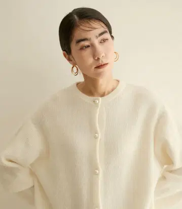 SALON adam et rope' [ WEB 한정판 ] 펄 버튼 가디건