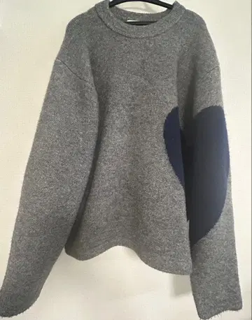 NKNIT 그레이 하트 니트 스웨터