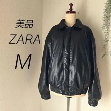 새상품급 ZARA 봄버 자켓 블랙 M 인조 가죽 퀼팅 자켓