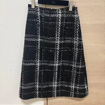 매그놀리아 컬렉션 트위드 스커트 롱 기장 모치즈키 준코 사이즈 38