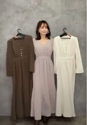 anuans 머메이드 플레어 슬리브 원피스