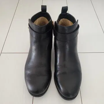RL 블랙 가죽 부츠 사이드 지퍼
