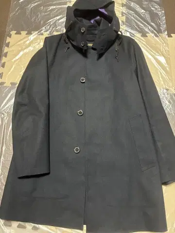 MACKINTOSH 블랙 스텐카라 코트 후드 부착 블랙 36 코르코소모