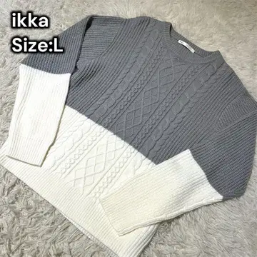 컨디션 최상 바이컬러 니트 앙상블 2톤 케이블 니트 스웨터 겨울 의류