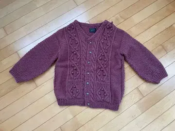 Kastane 퍼플 케이블 니트 볼륨 가디건