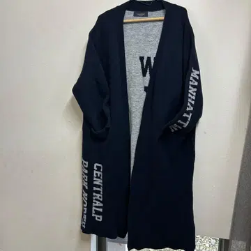 니트 롱 코트 네이비