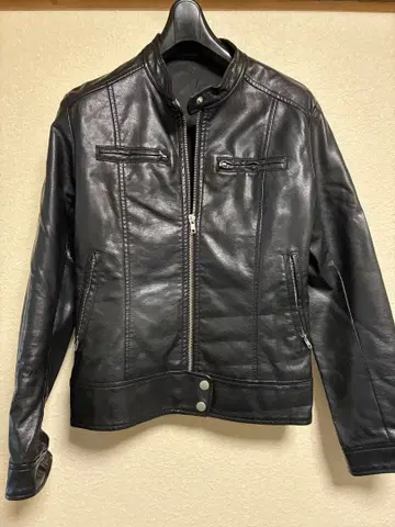 블랙 가죽 라이더 자켓 여성용 M