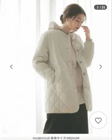 글로벌 워크 퀼팅 충전솜 코트 M 아이보리