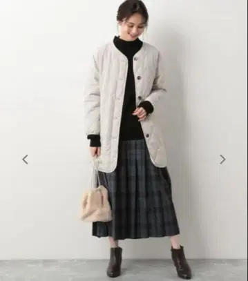 글로벌 워크 퀼팅 충전솜 코트 M 아이보리