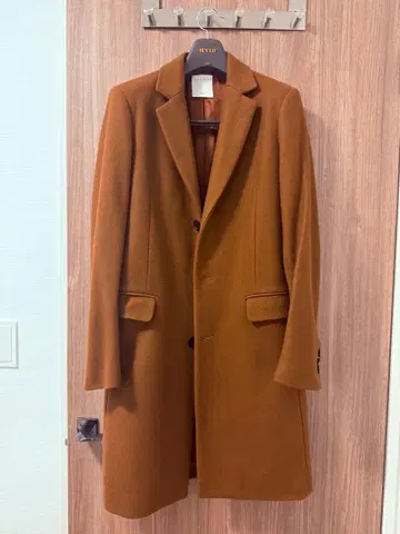 Sandro 브라운 울&캐시미어 혼방 펠트 코트