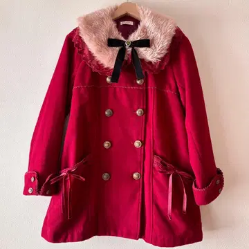 axes femme 코트 빨간색 퍼 포함