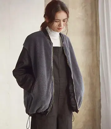 23구 [ SLOW/일부 매장 한정판 ] 리버서블 보아 콤비 블루종