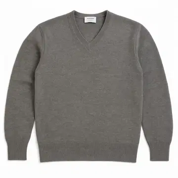 EDIFICE 캐시미어 100% V넥 그레이 남성용 48 에디피스