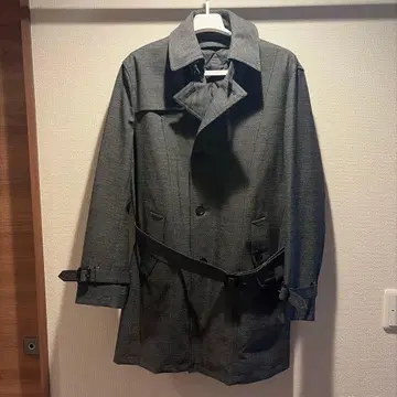 싱글 렌치 코트 벨트 포함