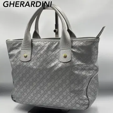 게라르디니 핸드백 소프티 가죽 모노그램 실버 A4