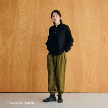 나카가와 마사시치 상점 따뜻한 몸빼 팬츠 카키 L 사이즈