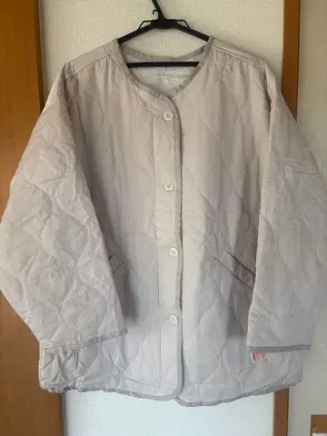 베이지 퀼팅 자켓 오버 사이즈