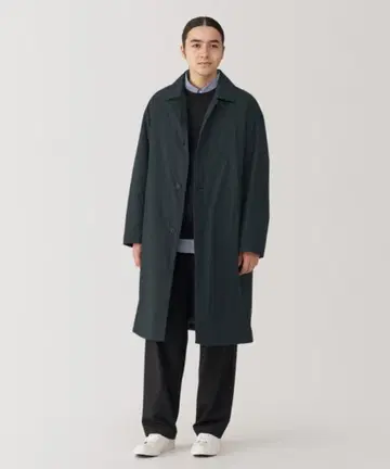 무인양품 워셔블 솜 스텐카라 코트 남성용 M 블랙